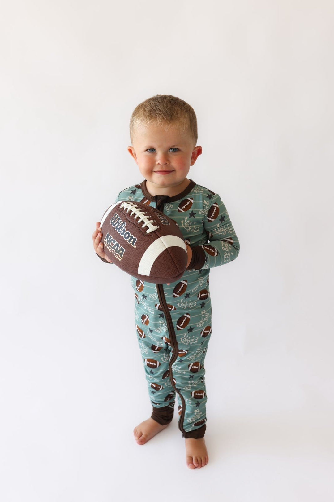 Touchdown Blitz Bamboo Baby Zip-Up Pajama