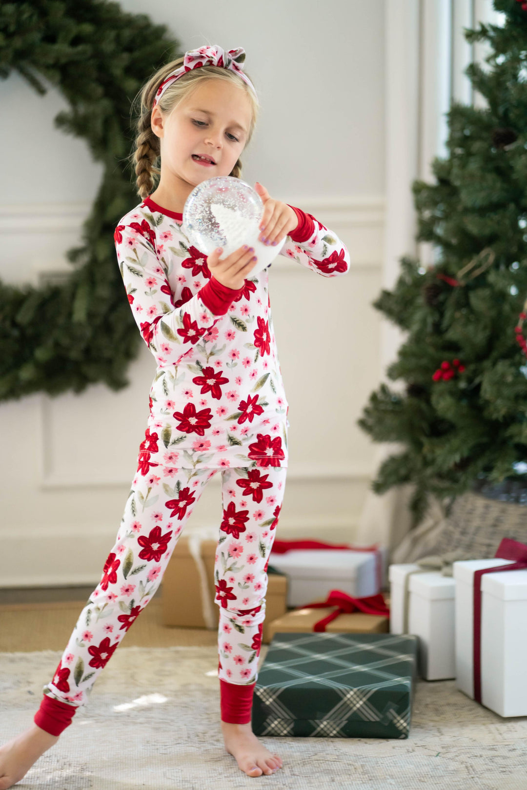 Petal Perfect - Poinsettia Two-Piece Pajamas