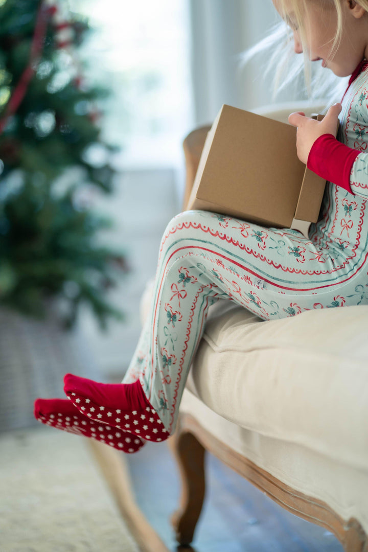 Vintage Christmas-Zip-Up Pajamas