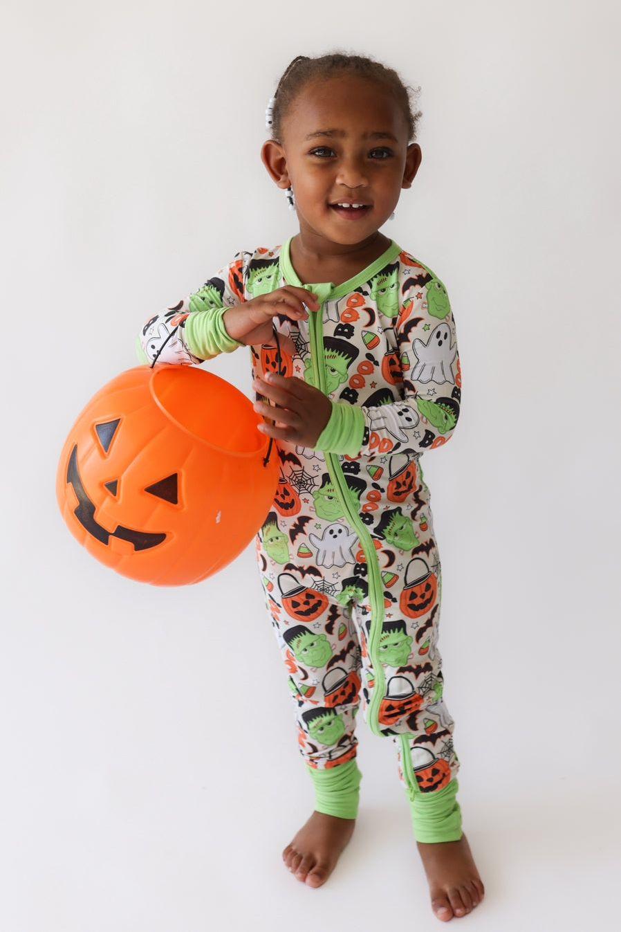 Monster Mash-Up Unisex Bamboo Zipper Pajamas