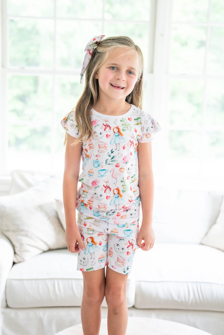 Alice in Wonderland girls short pajama set