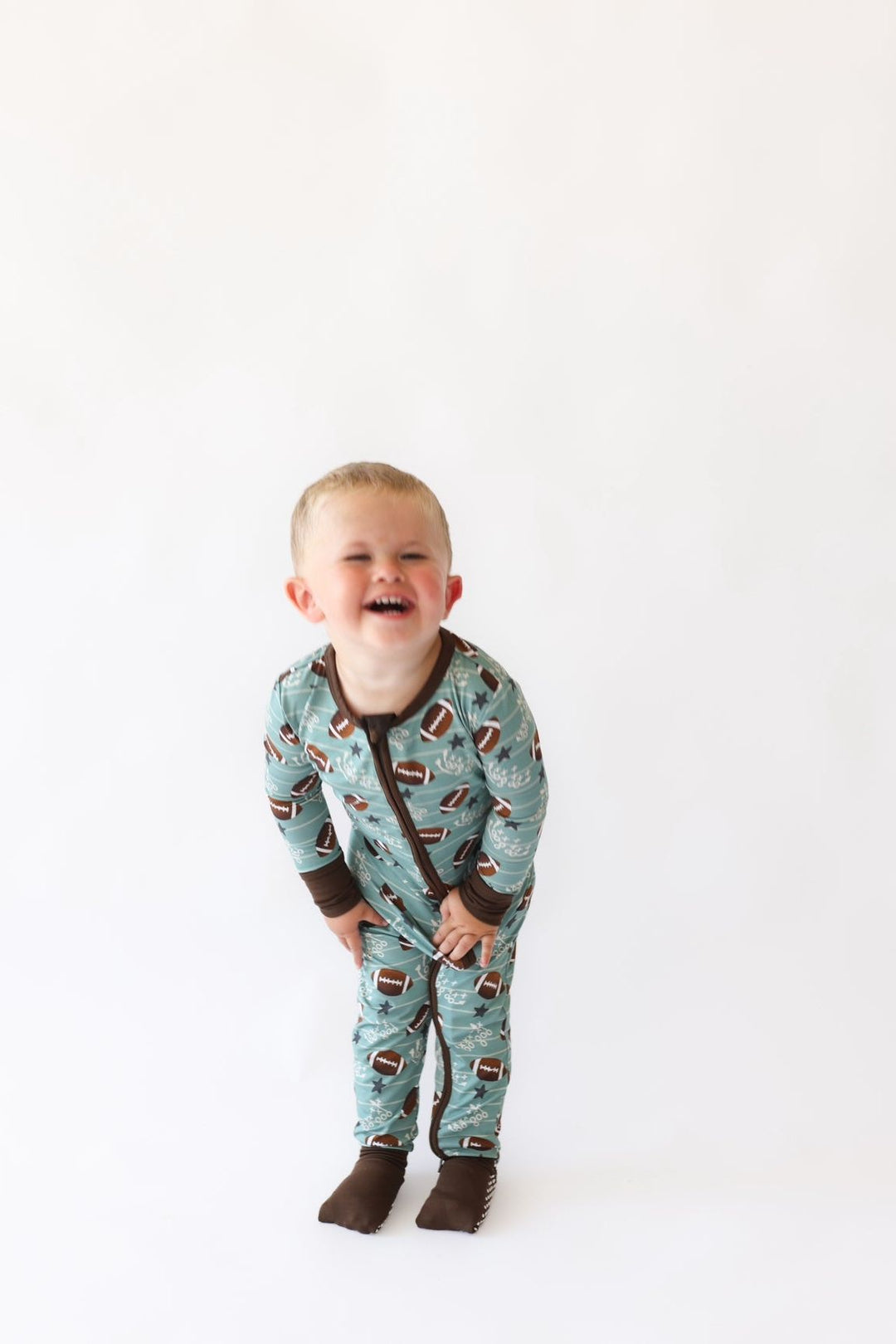 Touchdown Blitz Bamboo Baby Zip-Up Pajama