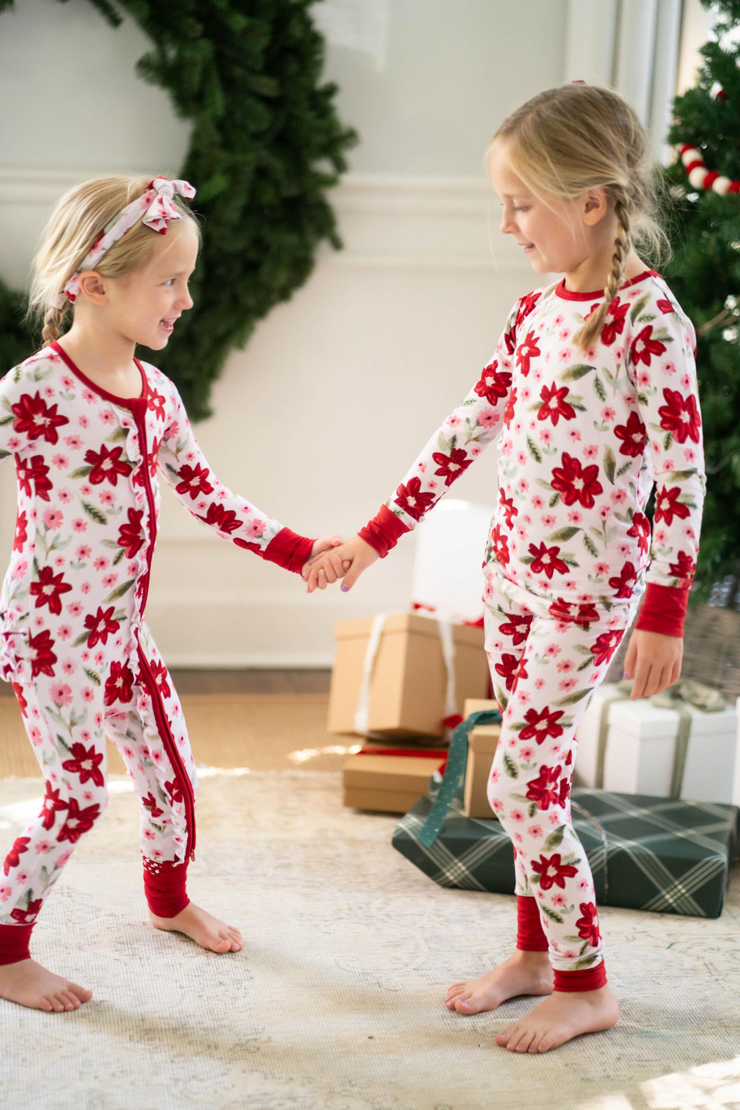 Petal Perfect Poinsettia - Zip-Up Pajamas