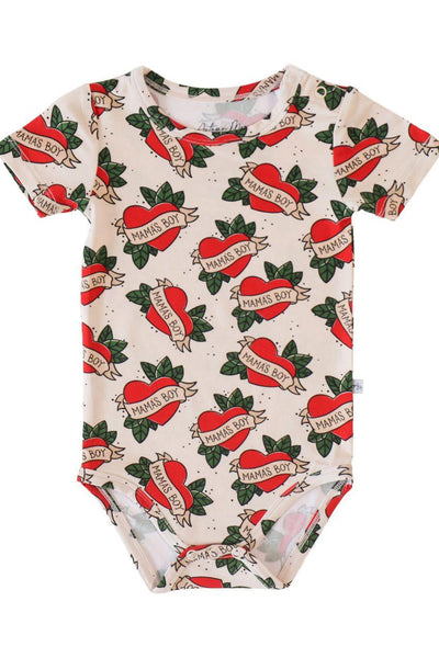 misha×mamaowl Pima Cotton Scout Onesie Mama's Boy Short Sleeve Bamboo Baby Bodysuit – Soft & Cozy