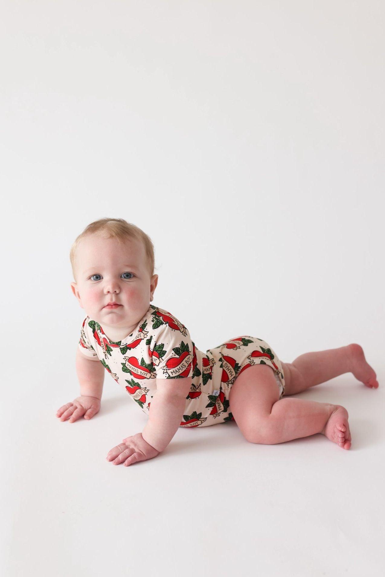 Mama's Boy Short Sleeve Bamboo Baby Bodysuit – Soft & Cozy