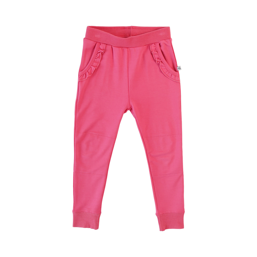 Hot Pink- Girls' French Terry Joggers