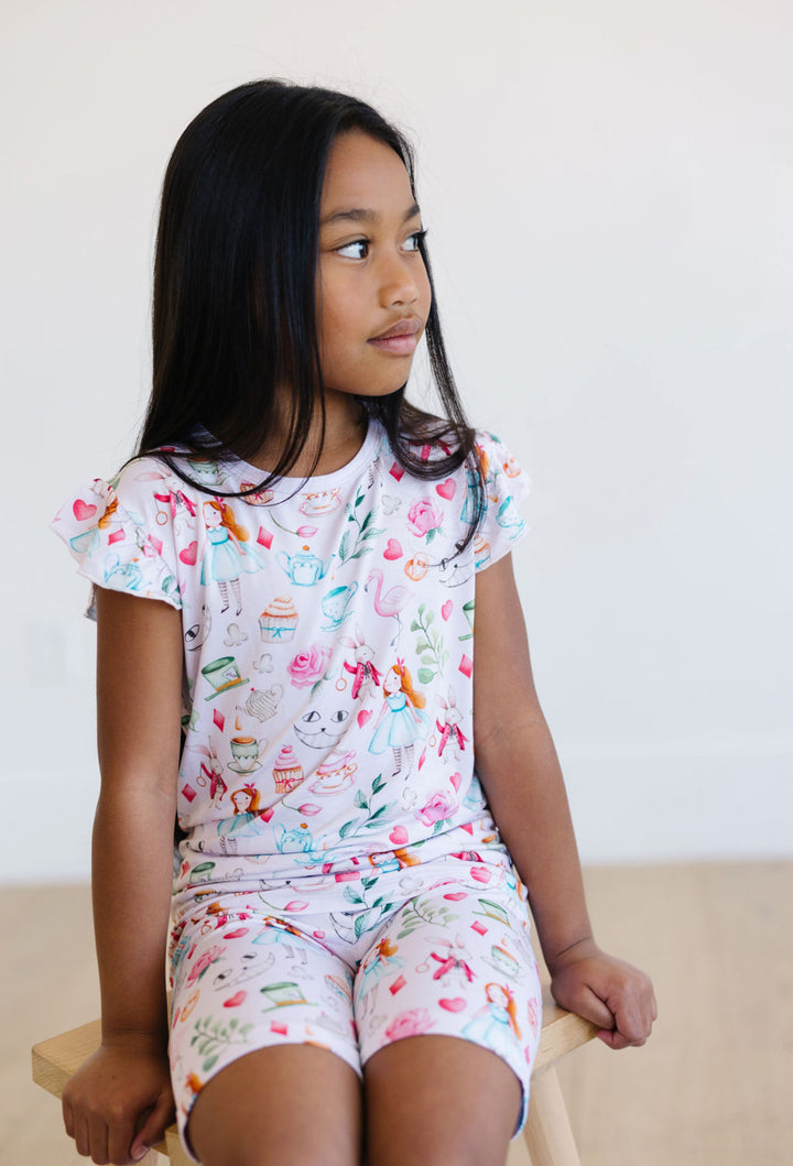 Alice in Wonderland girls short pajama set