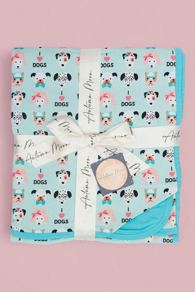 I <3 Dogs Bamboo Blanket - 50" X 50"