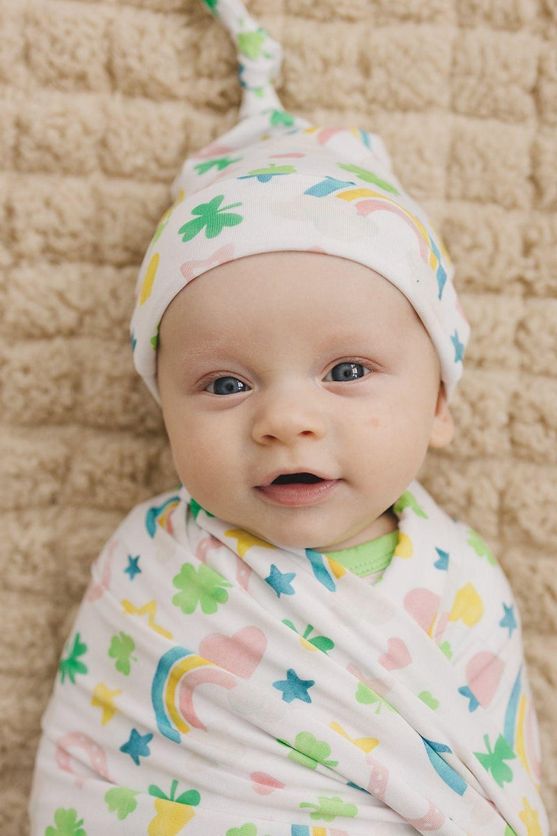 Shamrocks & Rainbows - Swaddle Blanket