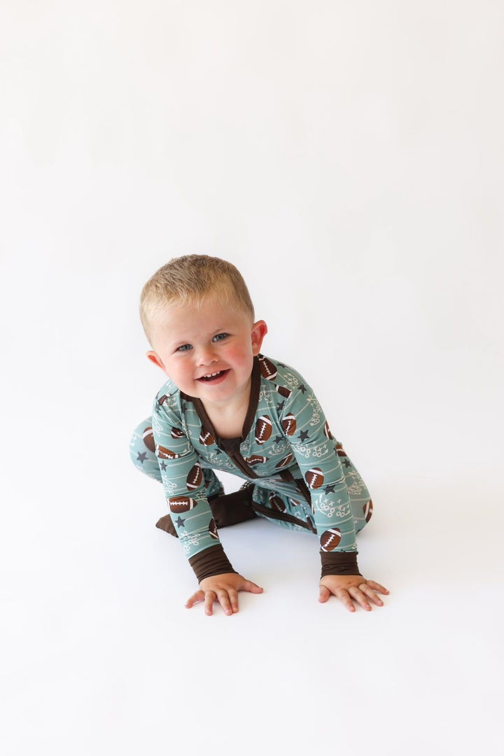 Touchdown Blitz Bamboo Baby Zip-Up Pajama