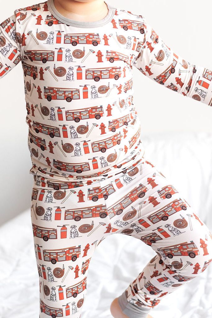 firehouse bamboo two piece kids pajama set