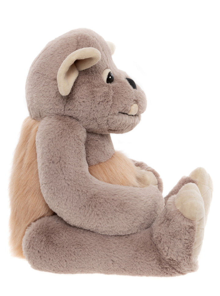 Boulder the giant plush  by charlie bears doll side profile 