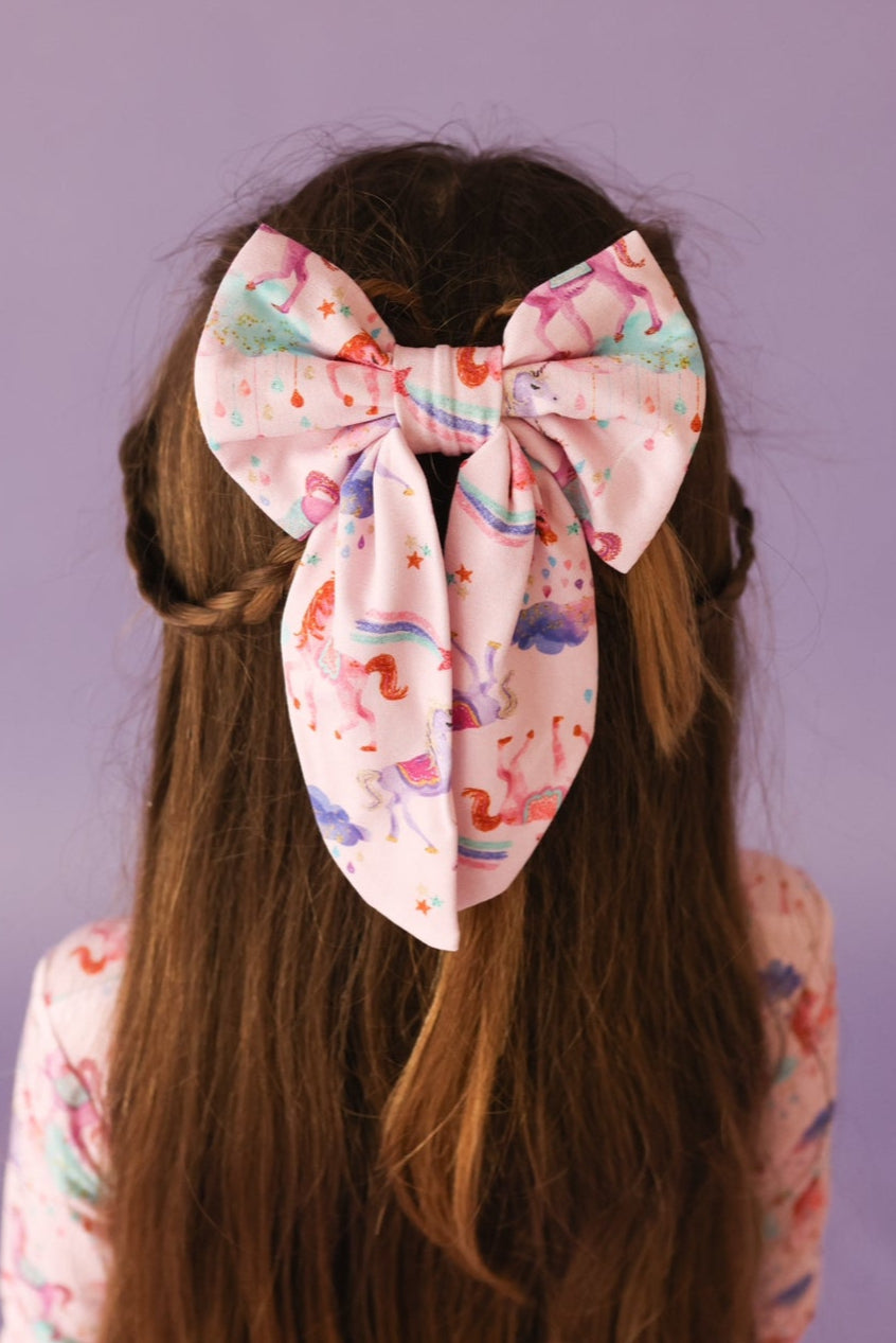 Magical Unicorns- Large Hair Bow Barrette