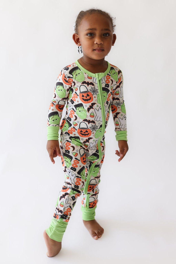 Monster Mash-Up Unisex Bamboo Zipper Pajamas