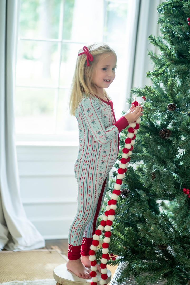 Vintage Christmas-Zip-Up Pajamas