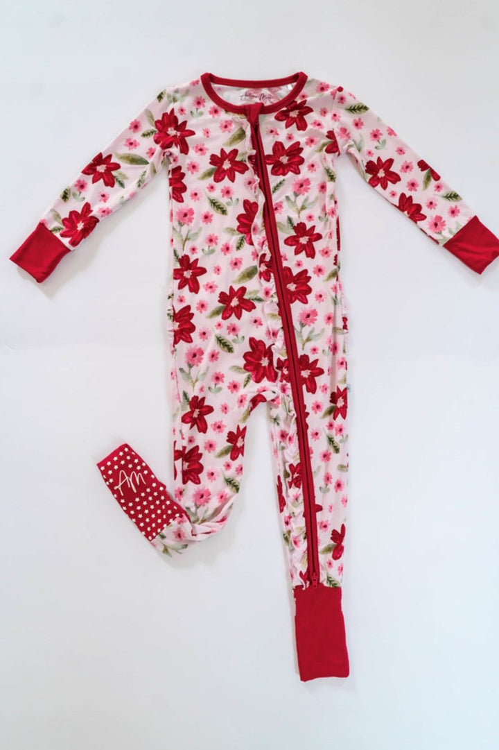 Petal Perfect Poinsettia - Zip-Up Pajamas