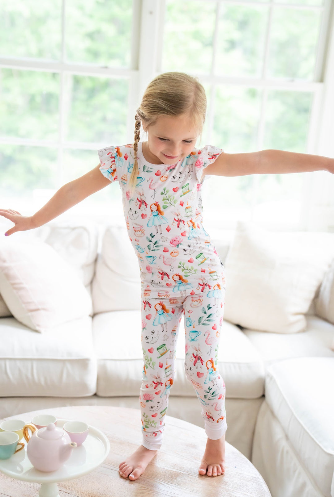 Alice in Wonderland - Girls Bamboo Two-Piece Pajama Set
