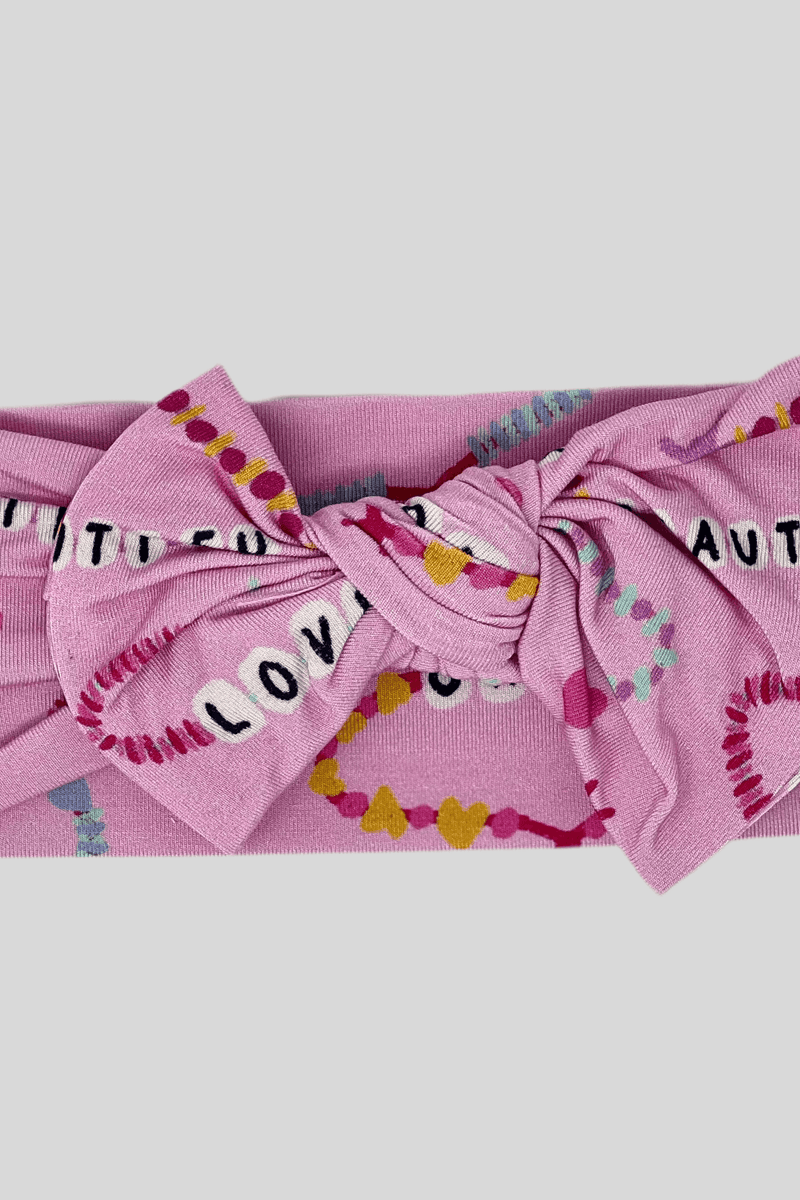 Pink Friendship Bracelet Bamboo Headband