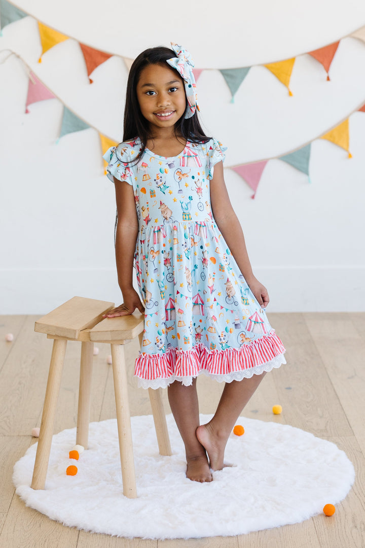 Take Me to the Circus – Girls’ Short Sleeve Twirl Dress