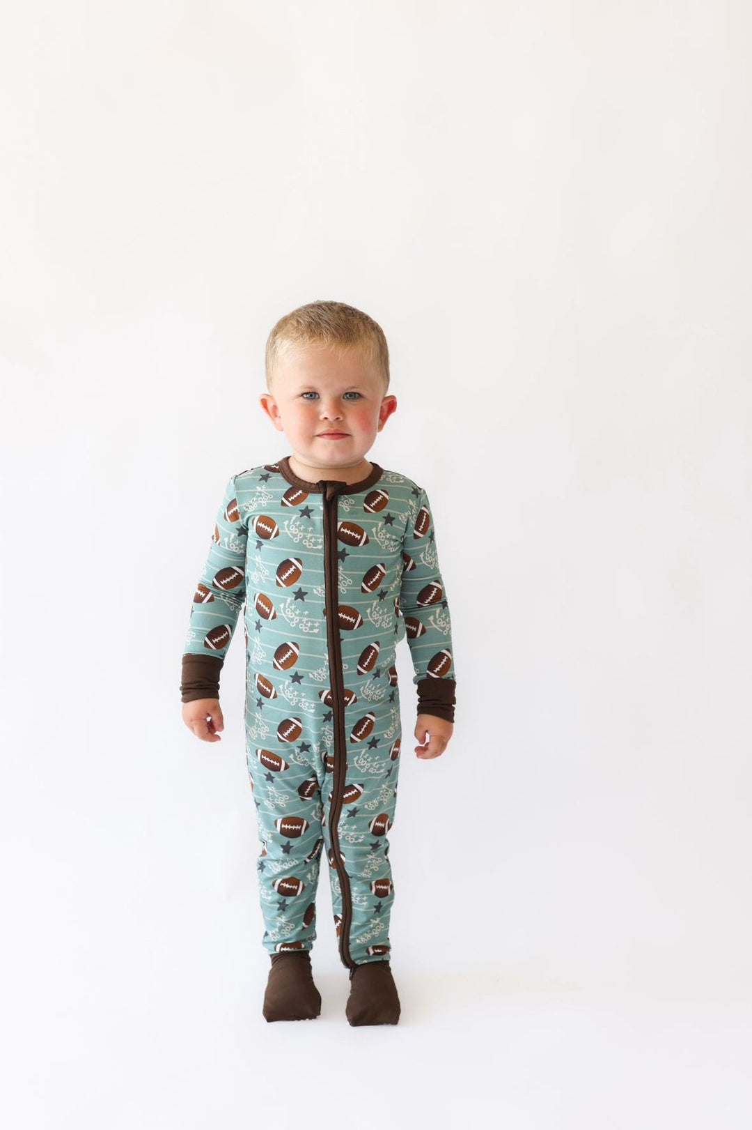 Touchdown Blitz Bamboo Baby Zip-Up Pajama