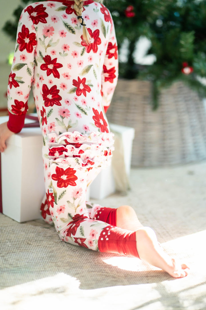 Petal Perfect Poinsettia - Zip-Up Pajamas