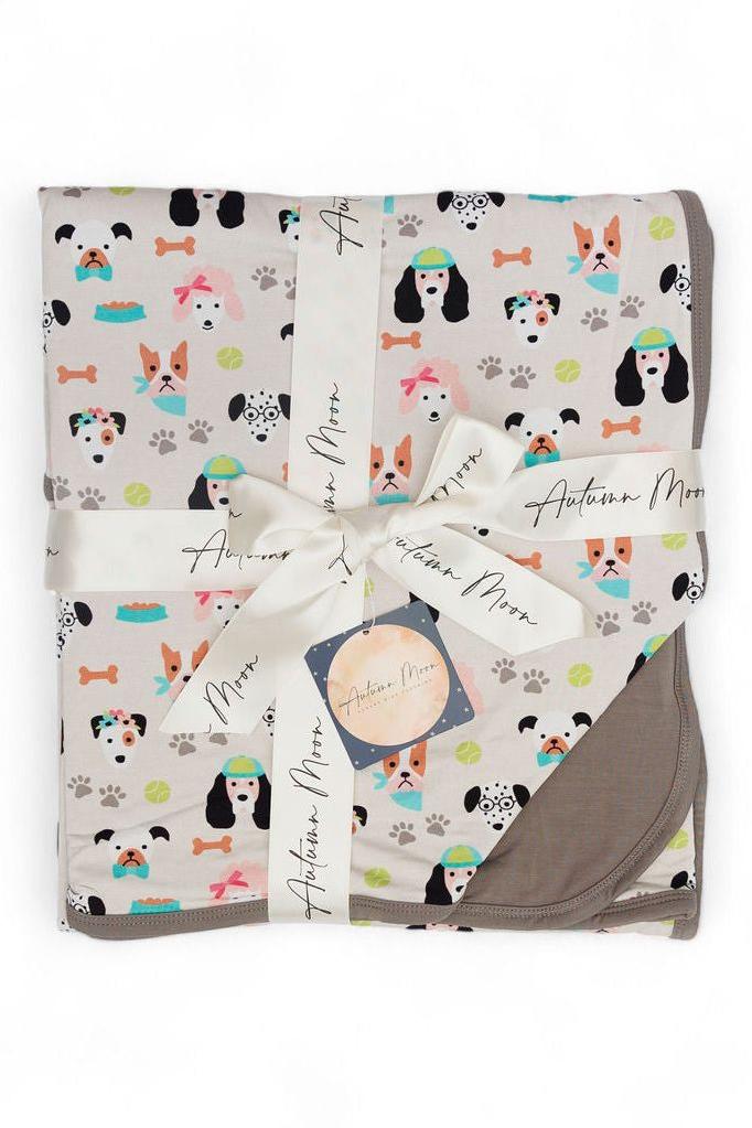 Doggie Dreams bamboo blanket for baby toddlers and kids. Measures 50 x 50" . makes a great throw blanket for adults. 