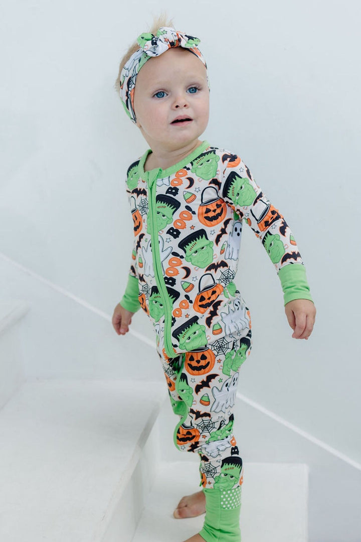 Monster Mash-Up Unisex Bamboo Zipper Pajamas