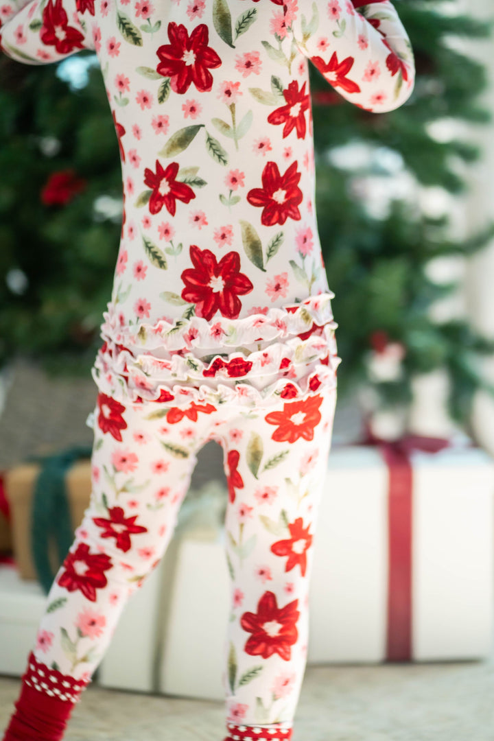 Petal Perfect Poinsettia - Zip-Up Pajamas