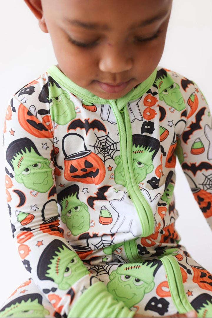 Monster Mash-Up Unisex Bamboo Zipper Pajamas