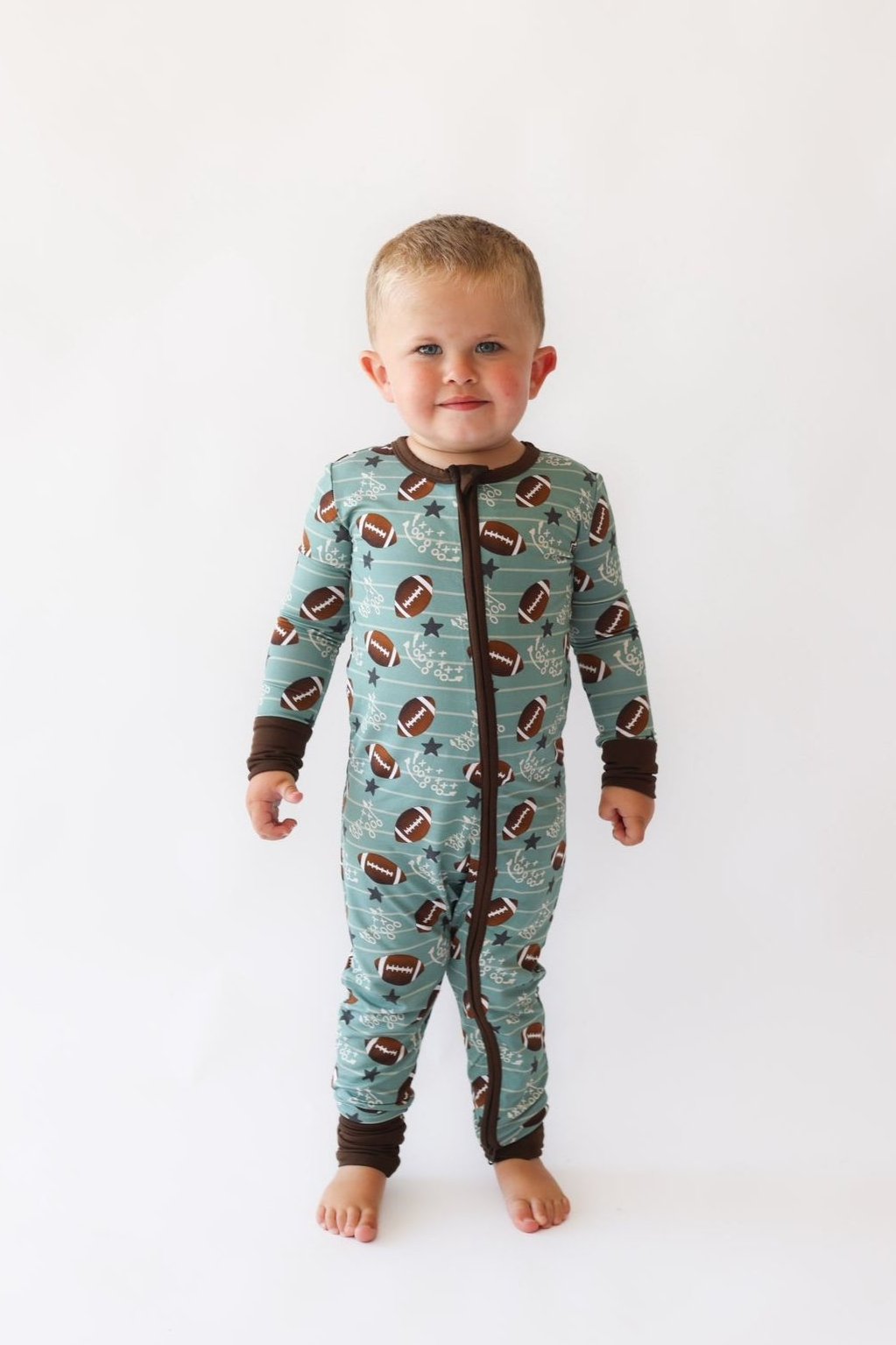 Touchdown Blitz Bamboo Baby Zip-Up Pajama