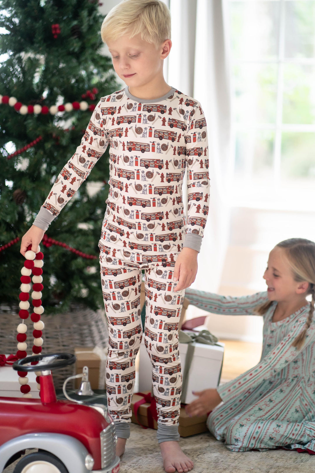 firehouse bamboo two piece kids pajama set