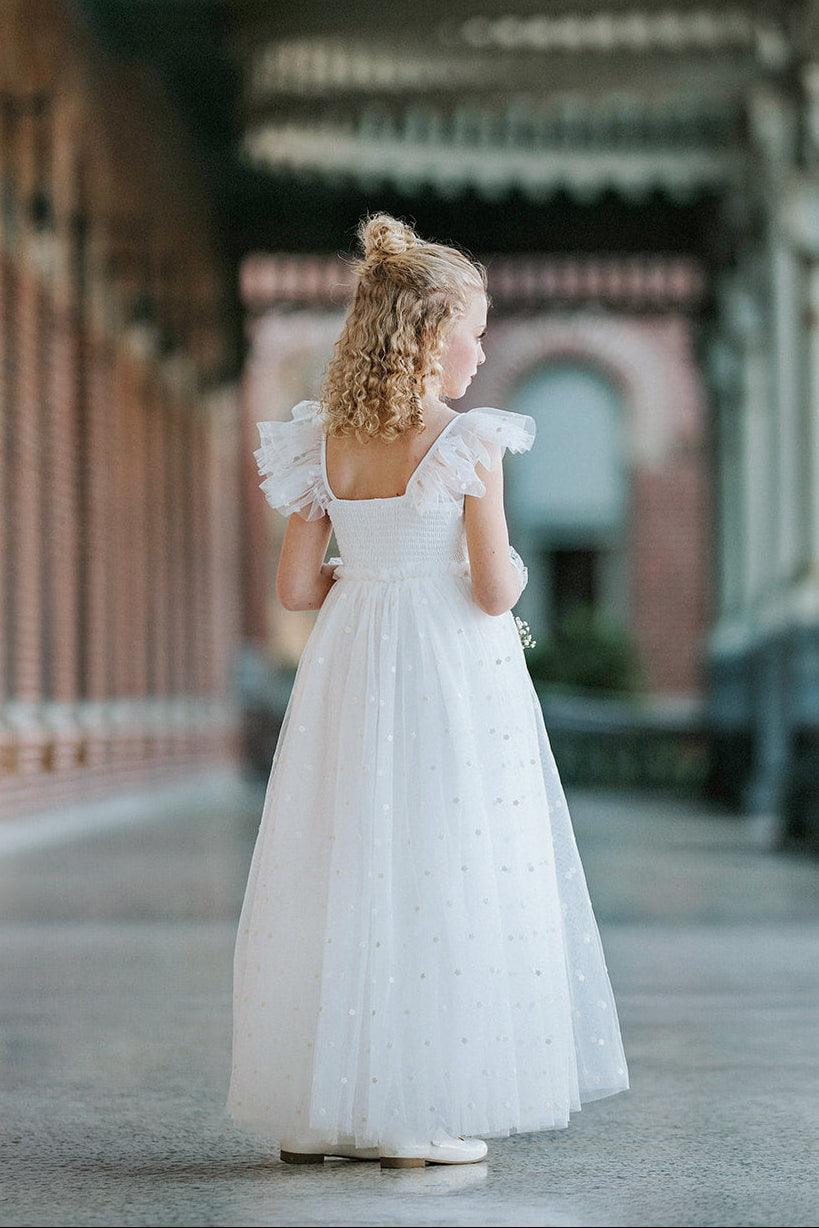 classic flower girl dresses Fleur Dress Soft White Blue Feather Dress | 1950s Style Wedding Dresses Size:XXXL/ US 12 Light Blue