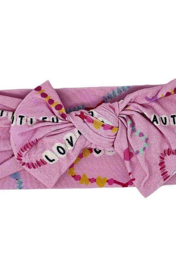 Pink Friendship Bracelet Bamboo Headband