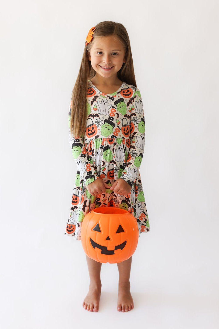 Monster Mash-Up Girls Halloween Twirl Dress