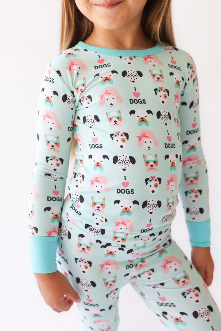 I ❤️ Dogs | Unisex Two-Piece Bamboo Pajamas