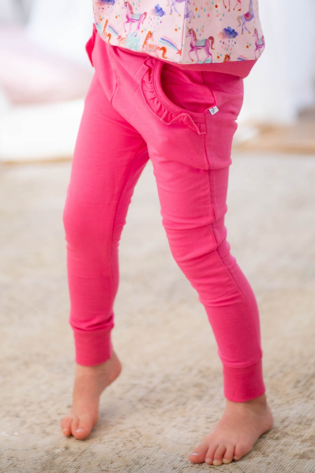 Hot Pink- Girls' French Terry Joggers