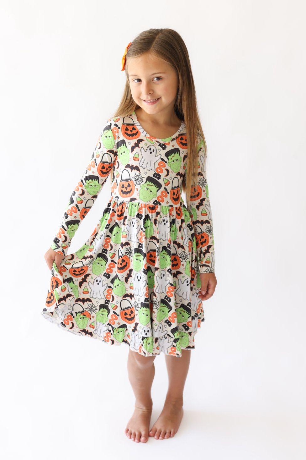 Monster Mash-Up Girls Halloween Twirl Dress