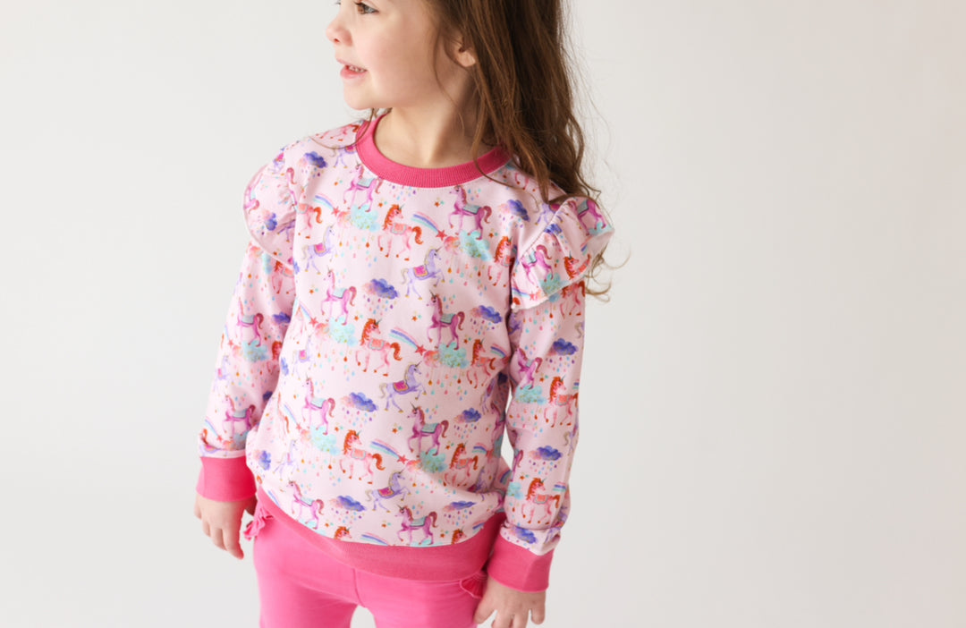 Magical Unicorns- Girls French Terri Sweatshirt