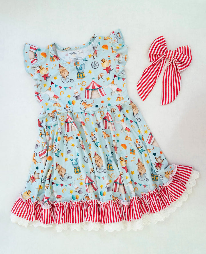 Take Me to the Circus – Girls’ Short Sleeve Twirl Dress