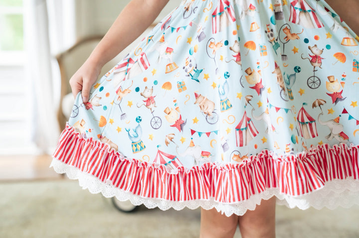 Take Me to the Circus – Girls’ Short Sleeve Twirl Dress