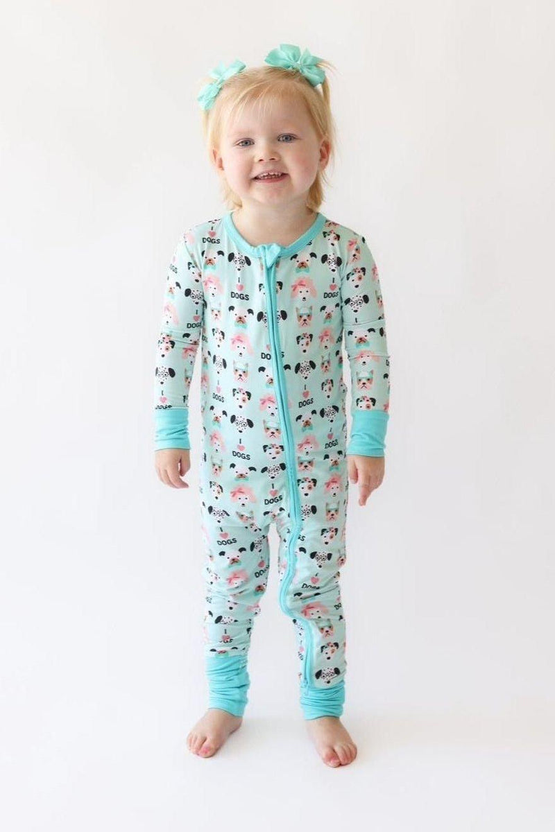 I <3 Dogs Bamboo One-Piece Zipper Pajamas