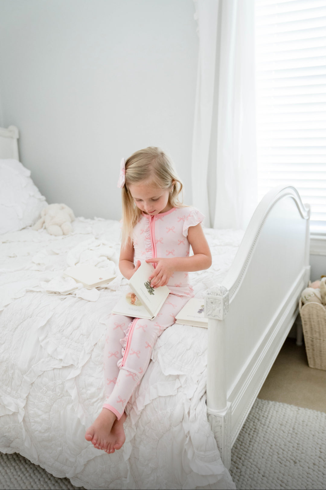Pink Bows - Bamboo Zipper Pajamas for Baby & Toddlers