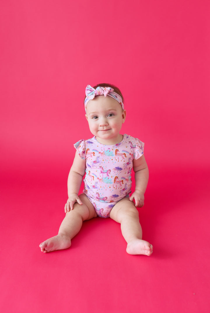 Magical Unicorns- Short Ruffle Sleeve Bodysuit