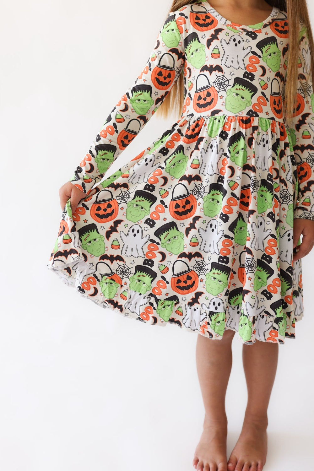 Monster Mash-Up Girls Halloween Twirl Dress