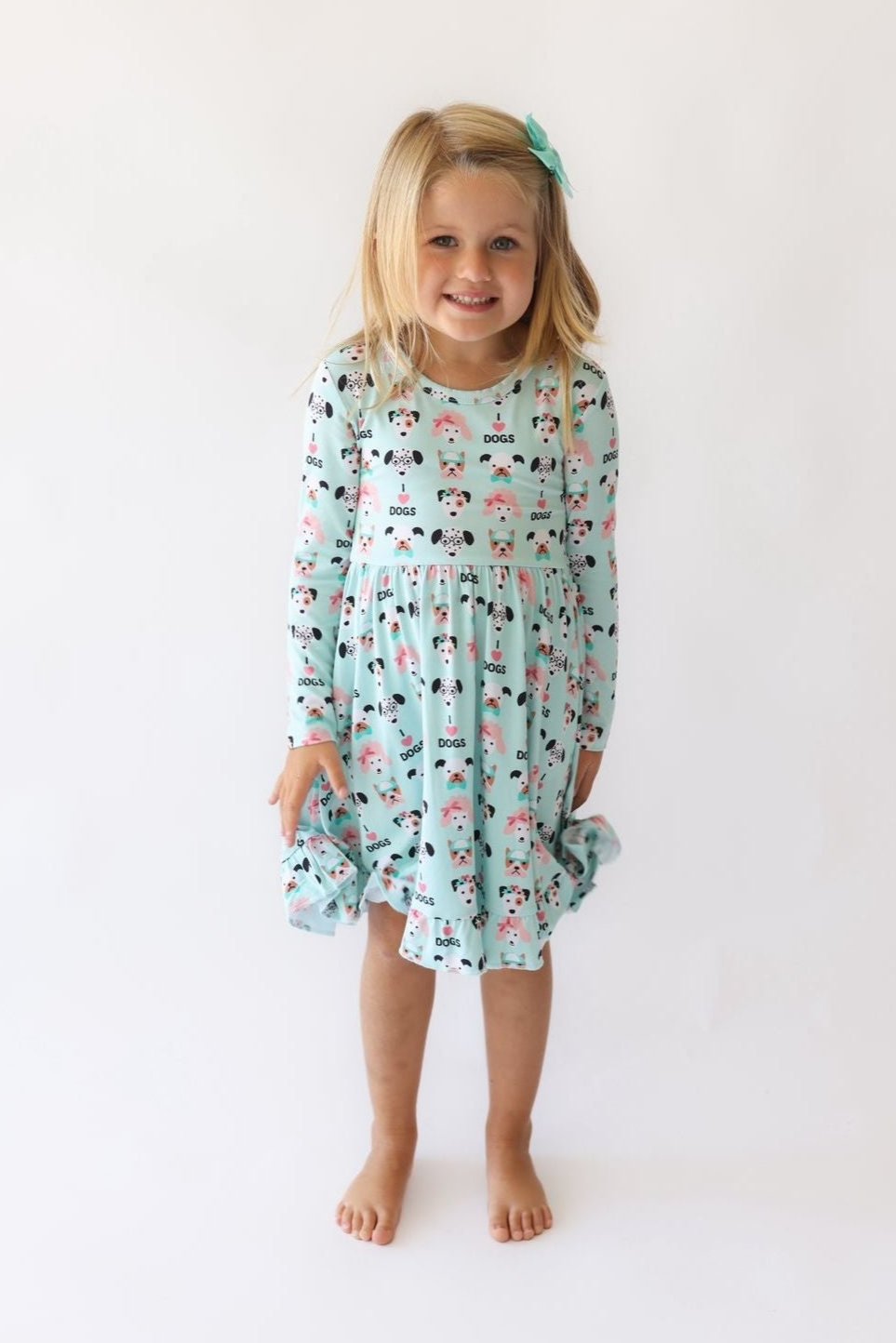 I ❤️ Dogs Bamboo Girls Twirl Dress