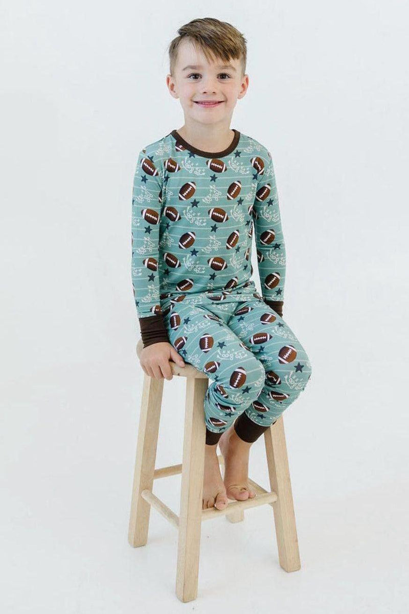 Elastic waistband detail on Football Fans pajama pants