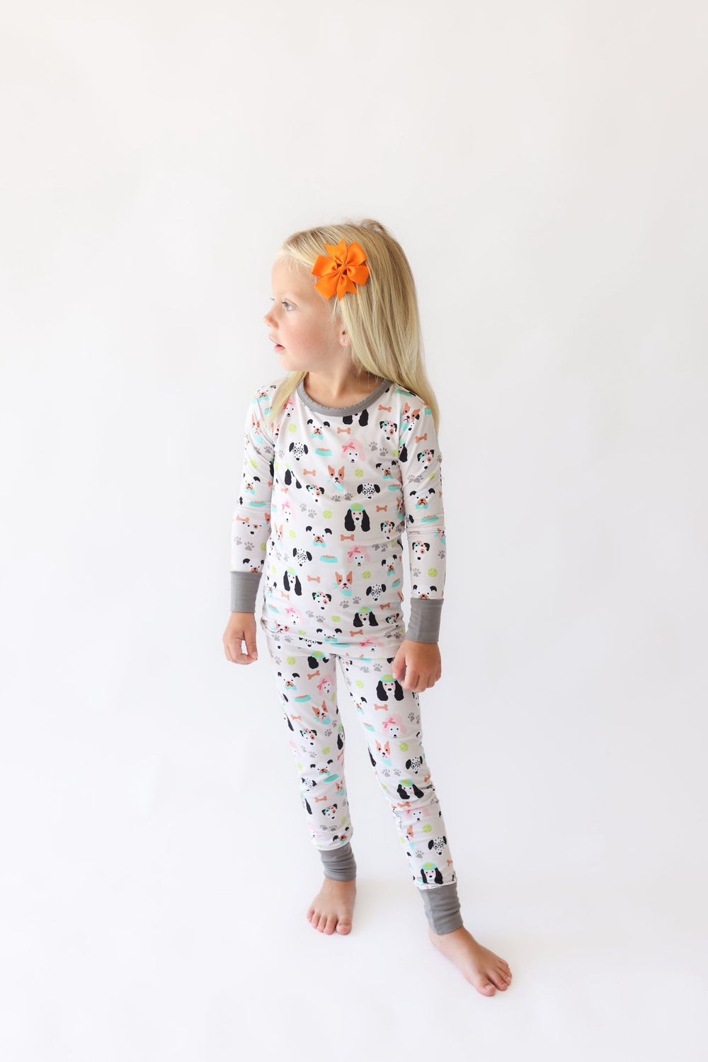 Dog Print Bamboo Kids Pajamas