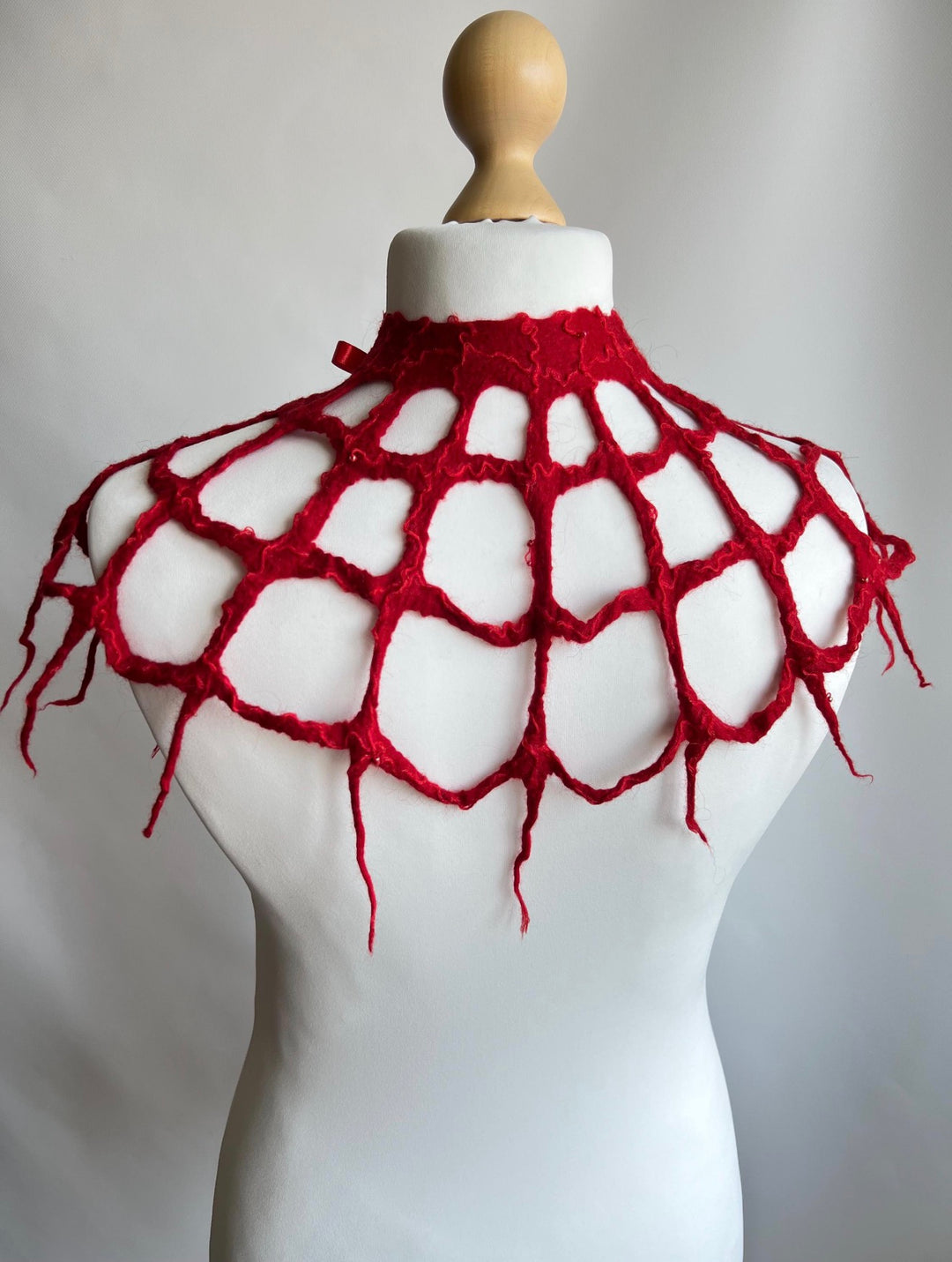 Merino Wool Spiderweb Capelet | Handmade Halloween Collar