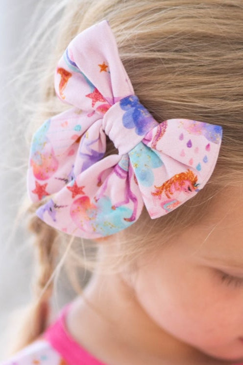 Magical Unicorns- Small Hair Bow Barrette