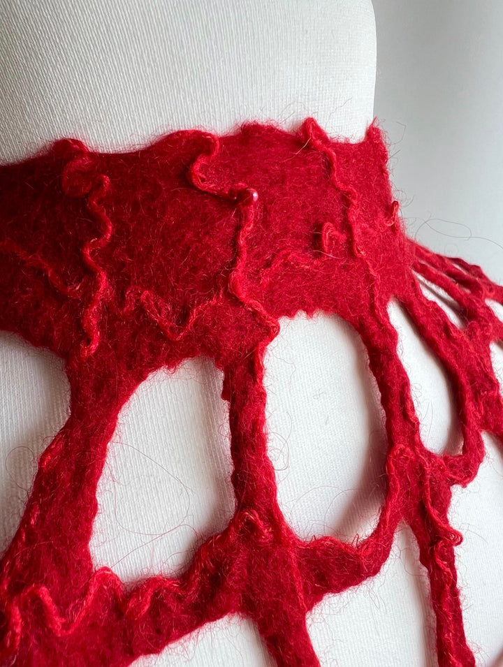 Merino Wool Spiderweb Capelet | Handmade Halloween Collar